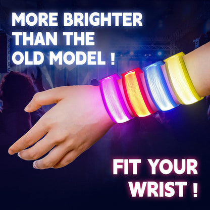 8 PCS LED Glow Bracelets, Christmas Light up Bracelets Set - Glow in the Dark Party Bracelets Favors Supplies for Christmas, Concerts, Festivals, Game Prizes, Sports, Rave Accessories.