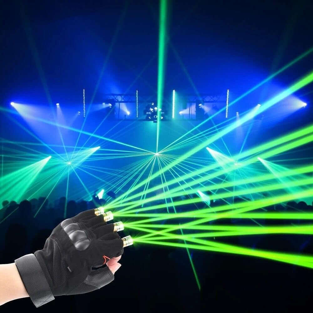 532Nm Green Light LED Gloves for Disco Party Show Club Bar (One Pair)