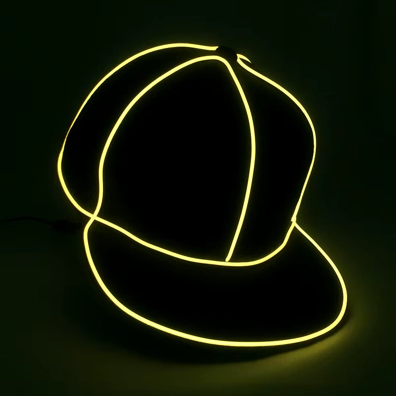 New Design Neon Luminous Hat Cap LED Glowing Hip Hop Dance Hat DJ Bar Party Props Light up Hat Festival Supplies