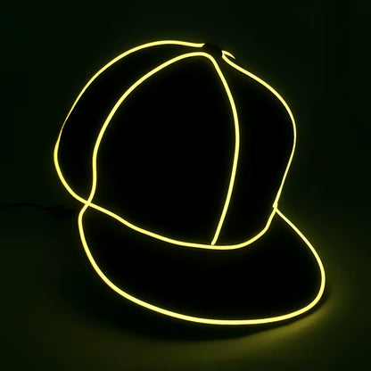 New Design Neon Luminous Hat Cap LED Glowing Hip Hop Dance Hat DJ Bar Party Props Light up Hat Festival Supplies