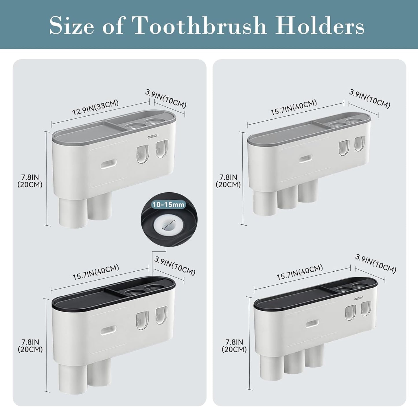 Toothbrush Holder Wall Mounted, Toothbrush Holder for Bathroom with 2 Automatic Toothpaste Dispensers,6 Toothbrush Slots,3 Magnetic Cups,1 Cosmetic Drawer Organizer and 1 Large Storage Tray