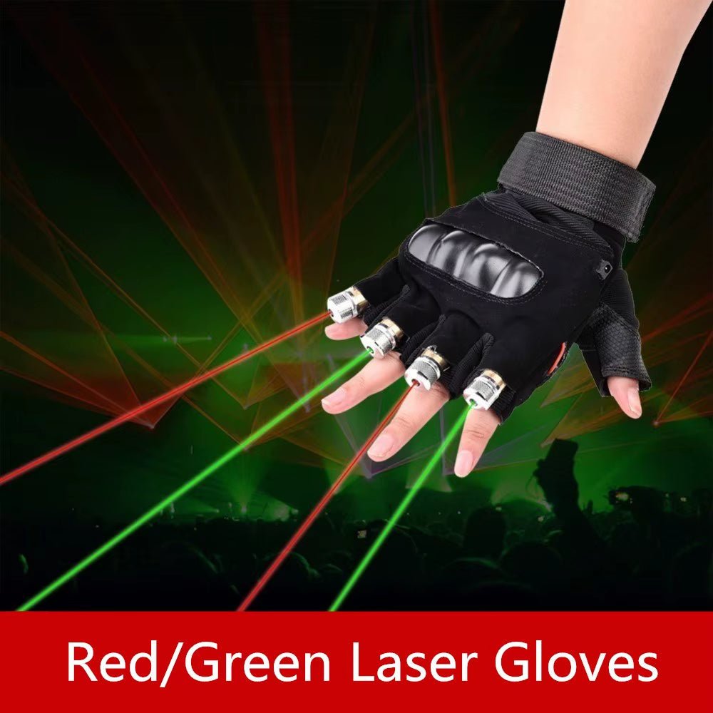 Red Green Laser Gloves Dancing Stage Gloves Laser Palm Light for DJ Club/Party/Bars Stage Performance Personal Props