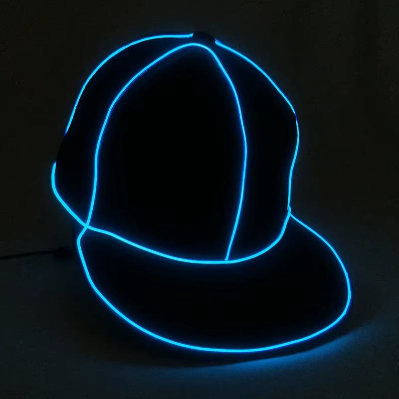 New Design Neon Luminous Hat Cap LED Glowing Hip Hop Dance Hat DJ Bar Party Props Light up Hat Festival Supplies