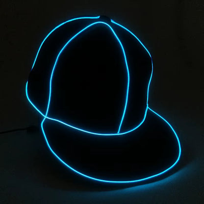 New Design Neon Luminous Hat Cap LED Glowing Hip Hop Dance Hat DJ Bar Party Props Light up Hat Festival Supplies