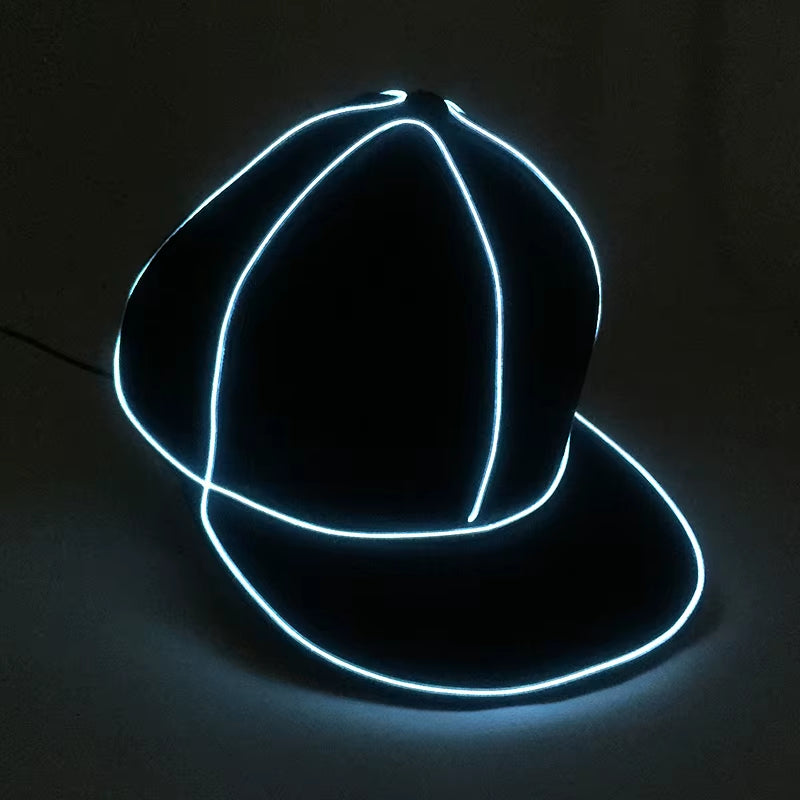 New Design Neon Luminous Hat Cap LED Glowing Hip Hop Dance Hat DJ Bar Party Props Light up Hat Festival Supplies