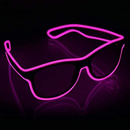 Wireless Led Light up Glasses 2 Pack Glow in the Dark Neon Glasses for Rave Party, EDM (Blue + Pink)