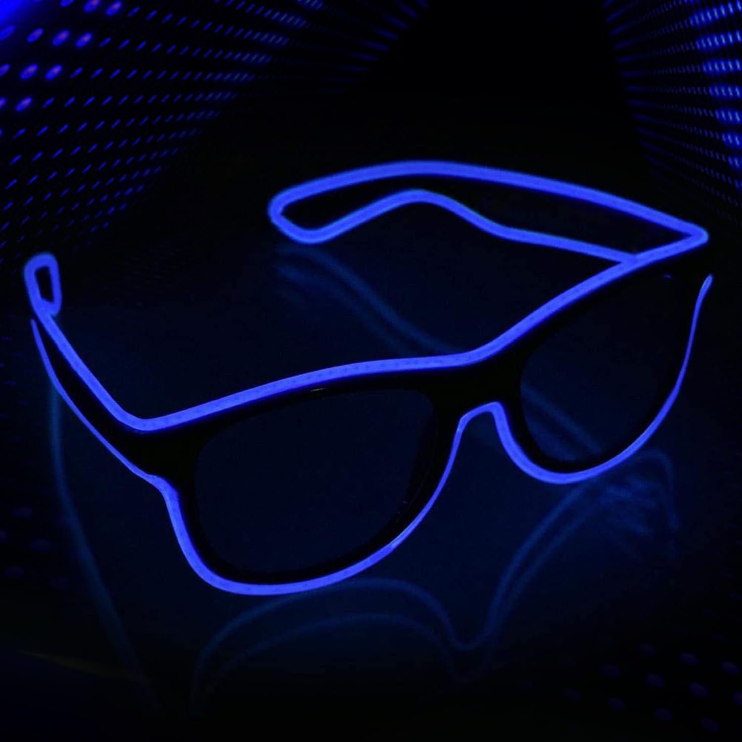 Wireless Led Light up Glasses 2 Pack Glow in the Dark Neon Glasses for Rave Party, EDM (Blue + Pink)