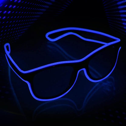 Wireless Led Light up Glasses 2 Pack Glow in the Dark Neon Glasses for Rave Party, EDM (Blue + Pink)