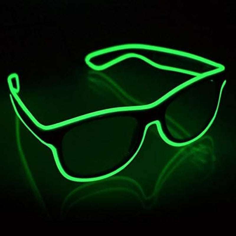 Wireless Led Light up Glasses 2 Pack Glow in the Dark Neon Glasses for Rave Party, EDM (Blue + Pink)