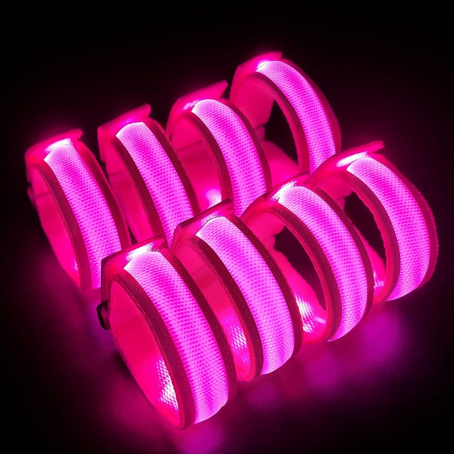 8 PCS LED Glow Bracelets, Christmas Light up Bracelets Set - Glow in the Dark Party Bracelets Favors Supplies for Christmas, Concerts, Festivals, Game Prizes, Sports, Rave Accessories.