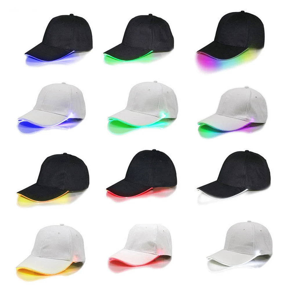 Adjustable Light up LED Cap Flashing Baseball Hip-Hop Luminous Hat KTY Bar Party Event Sporting Event Nighttime Illumination Cap