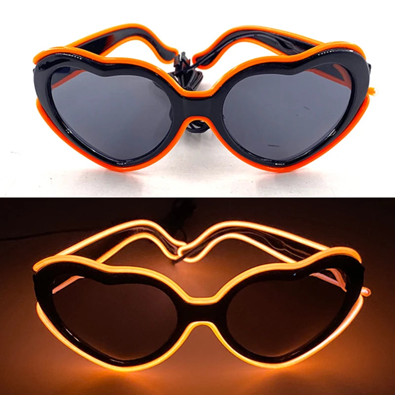 10 Color Luminous EL Neon Glasses LED Sunglasses Bar Party Dance DJ Bright Flashing Glasses Light up Eyewear Glow Party Supplies