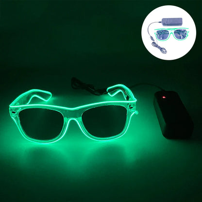 10 Colors Black Lenses Glasses Glowing Costumes Supplies Luminous LED Neon Sunglasses Light up Rave Night Boys Girls Eyewear