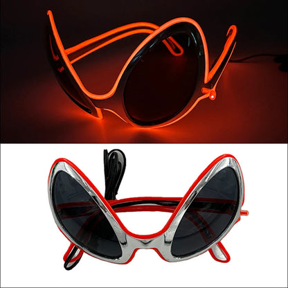 10 Color Luminous EL Neon Glasses LED Sunglasses Bar Party Dance DJ Bright Flashing Glasses Light up Eyewear Glow Party Supplies