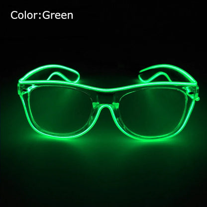 10 Color Luminous EL Neon Glasses LED Sunglasses Bar Party Dance DJ Bright Flashing Glasses Light up Eyewear Glow Party Supplies