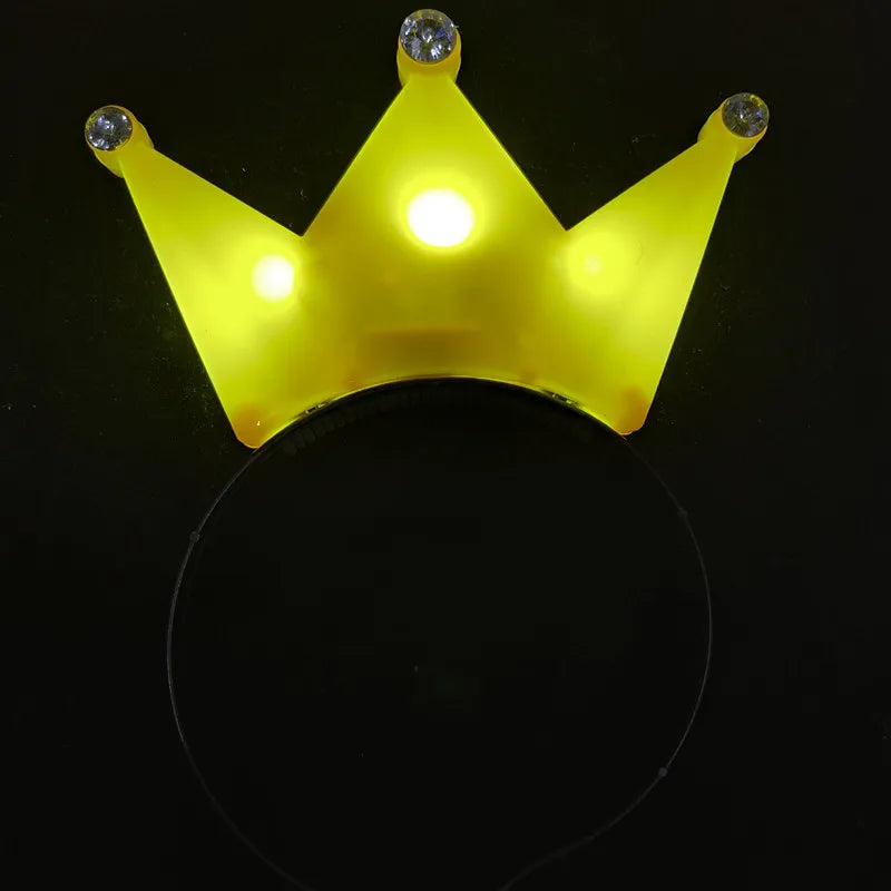 10Pcs Glow Headband LED Crown Tiara Hair Band Light Hairband Party Gift Cosplay Birthday Wedding Costum Halloween Christmas Deco