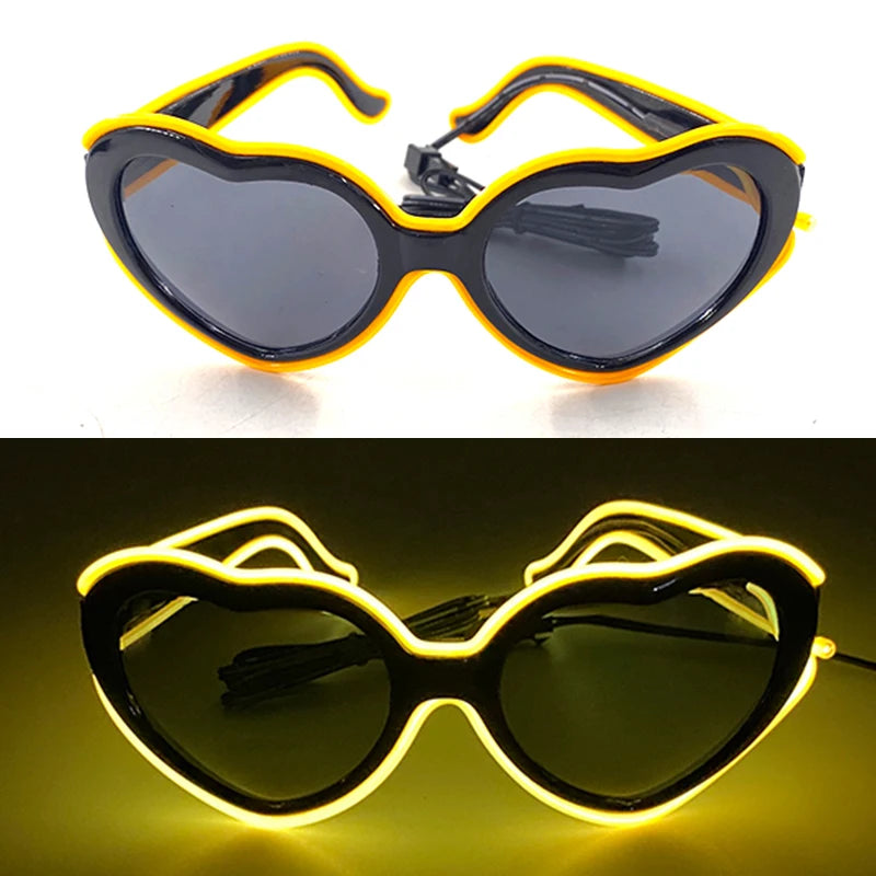 10 Color Luminous EL Neon Glasses LED Sunglasses Bar Party Dance DJ Bright Flashing Glasses Light up Eyewear Glow Party Supplies