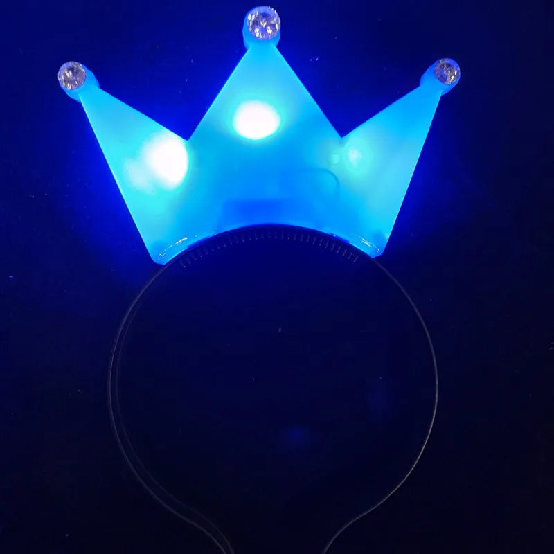 10Pcs Glow Headband LED Crown Tiara Hair Band Light Hairband Party Gift Cosplay Birthday Wedding Costum Halloween Christmas Deco