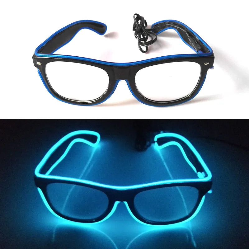 10 Color Luminous EL Neon Glasses LED Sunglasses Bar Party Dance DJ Bright Flashing Glasses Light up Eyewear Glow Party Supplies