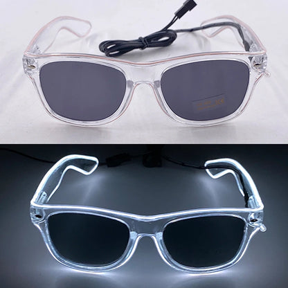 10 Color Luminous EL Neon Glasses LED Sunglasses Bar Party Dance DJ Bright Flashing Glasses Light up Eyewear Glow Party Supplies