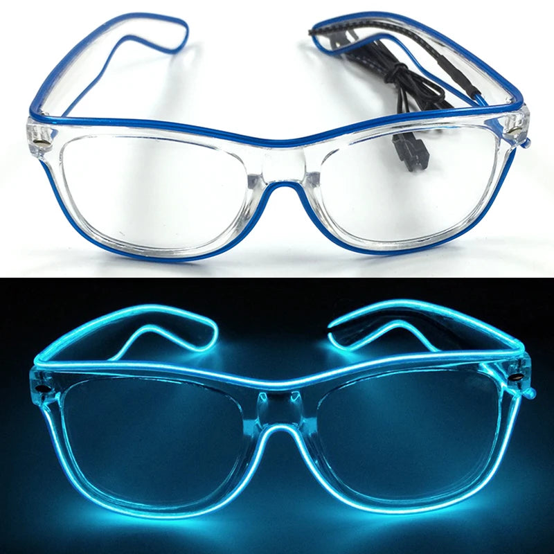 10 Color Luminous EL Neon Glasses LED Sunglasses Bar Party Dance DJ Bright Flashing Glasses Light up Eyewear Glow Party Supplies