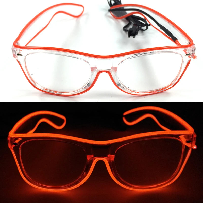 10 Color Luminous EL Neon Glasses LED Sunglasses Bar Party Dance DJ Bright Flashing Glasses Light up Eyewear Glow Party Supplies