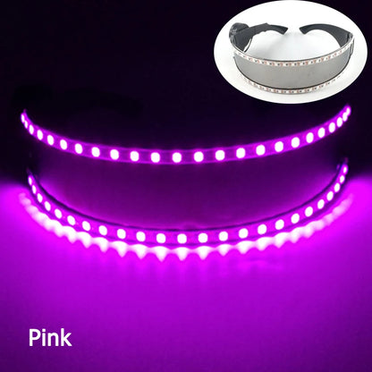 10 Colors Black Lenses Glasses Glowing Costumes Supplies Luminous LED Neon Sunglasses Light up Rave Night Boys Girls Eyewear