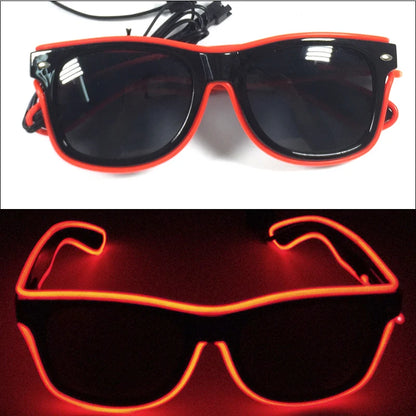 10 Color Luminous EL Neon Glasses LED Sunglasses Bar Party Dance DJ Bright Flashing Glasses Light up Eyewear Glow Party Supplies