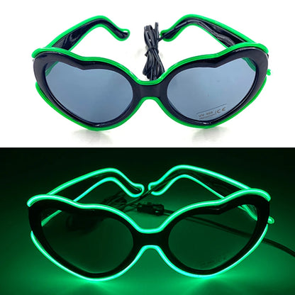 10 Color Luminous EL Neon Glasses LED Sunglasses Bar Party Dance DJ Bright Flashing Glasses Light up Eyewear Glow Party Supplies