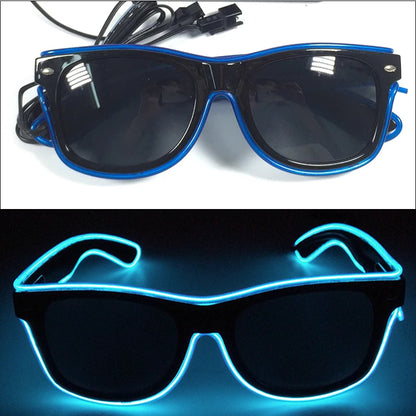 10 Color Luminous EL Neon Glasses LED Sunglasses Bar Party Dance DJ Bright Flashing Glasses Light up Eyewear Glow Party Supplies