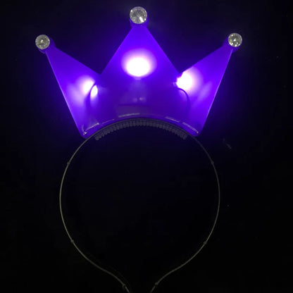 10Pcs Glow Headband LED Crown Tiara Hair Band Light Hairband Party Gift Cosplay Birthday Wedding Costum Halloween Christmas Deco