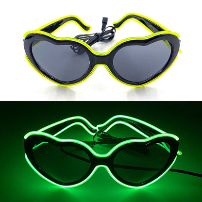 10 Color Luminous EL Neon Glasses LED Sunglasses Bar Party Dance DJ Bright Flashing Glasses Light up Eyewear Glow Party Supplies