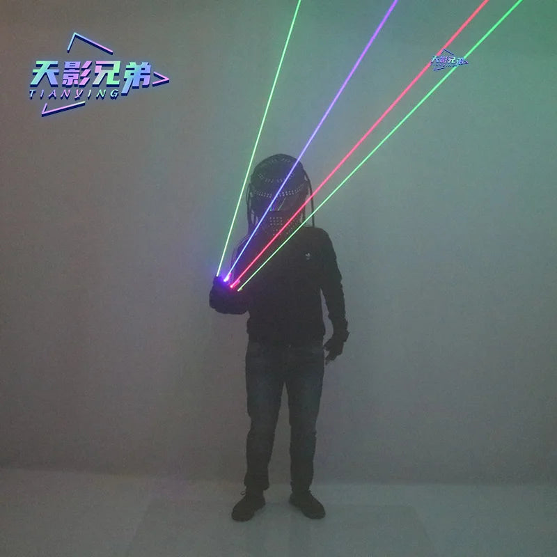 Gathering Bar Stage DJ Party Dance RGB Laser Gloves 2 Green 1 Red 1 Blue Laser LED Luminescent Clothing Show