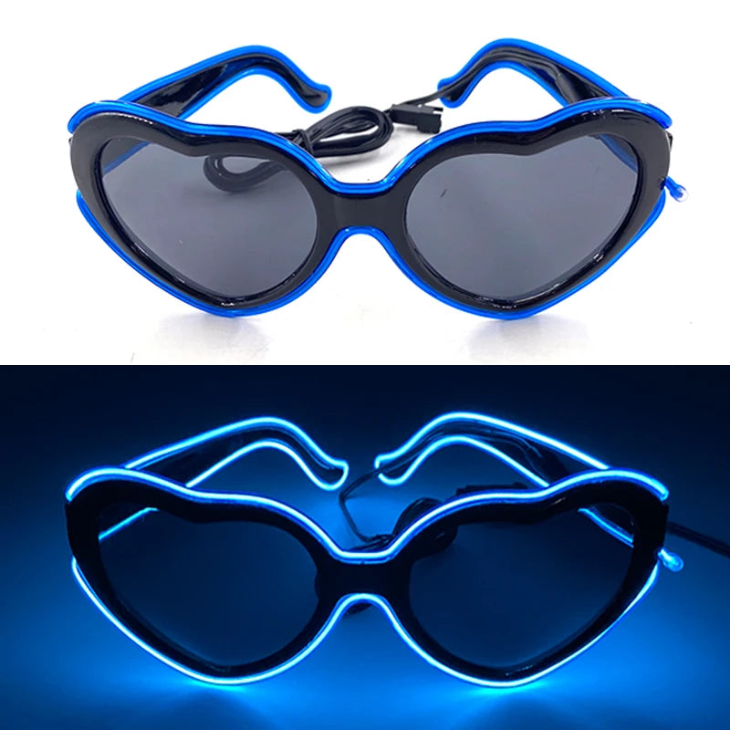 10 Color Luminous EL Neon Glasses LED Sunglasses Bar Party Dance DJ Bright Flashing Glasses Light up Eyewear Glow Party Supplies