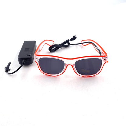 10 Colors Black Lenses Glasses Glowing Costumes Supplies Luminous LED Neon Sunglasses Light up Rave Night Boys Girls Eyewear