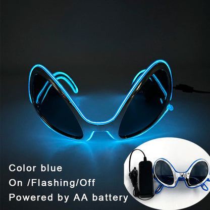 10 Colors Black Lenses Glasses Glowing Costumes Supplies Luminous LED Neon Sunglasses Light up Rave Night Boys Girls Eyewear