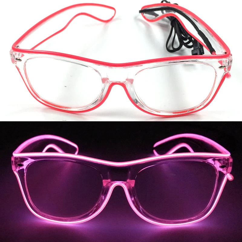 10 Color Luminous EL Neon Glasses LED Sunglasses Bar Party Dance DJ Bright Flashing Glasses Light up Eyewear Glow Party Supplies