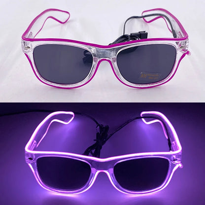 10 Color Luminous EL Neon Glasses LED Sunglasses Bar Party Dance DJ Bright Flashing Glasses Light up Eyewear Glow Party Supplies