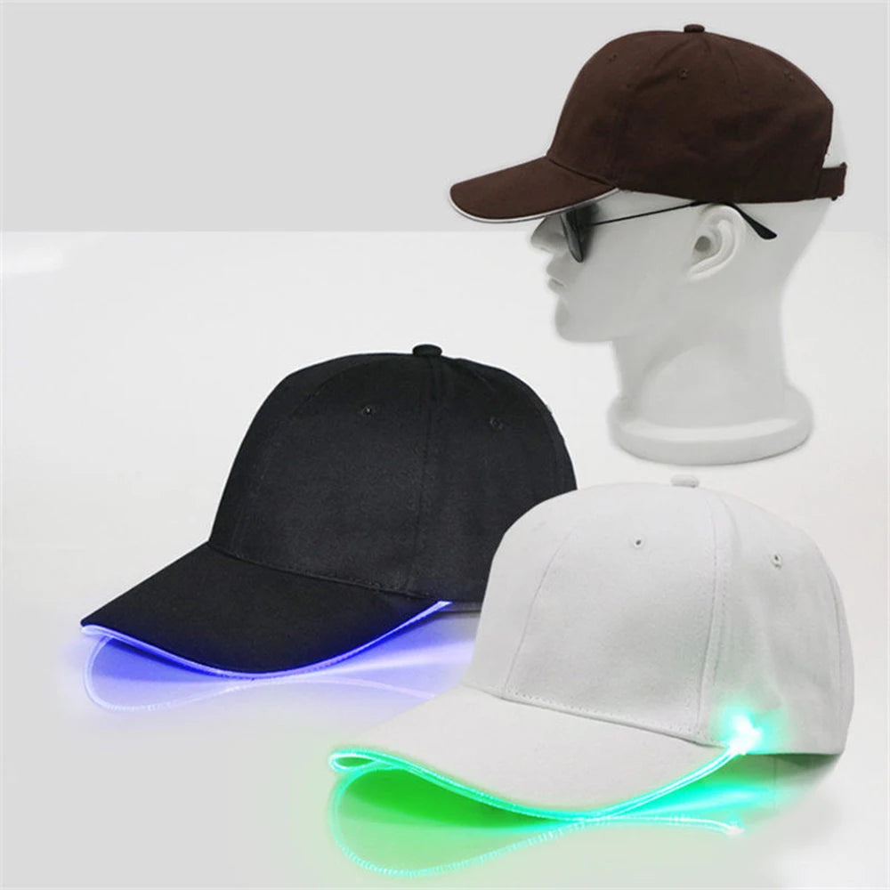 Adjustable Light up LED Cap Flashing Baseball Hip-Hop Luminous Hat KTY Bar Party Event Sporting Event Nighttime Illumination Cap