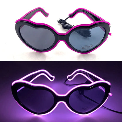 10 Color Luminous EL Neon Glasses LED Sunglasses Bar Party Dance DJ Bright Flashing Glasses Light up Eyewear Glow Party Supplies