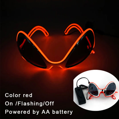 10 Colors Black Lenses Glasses Glowing Costumes Supplies Luminous LED Neon Sunglasses Light up Rave Night Boys Girls Eyewear