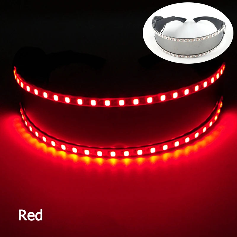 10 Colors Black Lenses Glasses Glowing Costumes Supplies Luminous LED Neon Sunglasses Light up Rave Night Boys Girls Eyewear