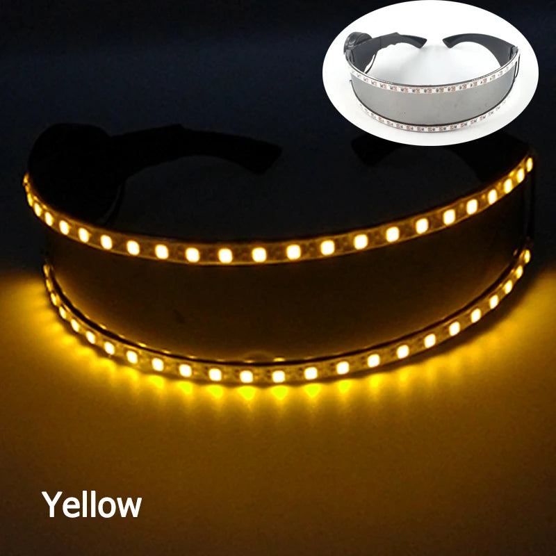 10 Colors Black Lenses Glasses Glowing Costumes Supplies Luminous LED Neon Sunglasses Light up Rave Night Boys Girls Eyewear