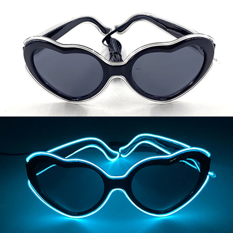 10 Color Luminous EL Neon Glasses LED Sunglasses Bar Party Dance DJ Bright Flashing Glasses Light up Eyewear Glow Party Supplies