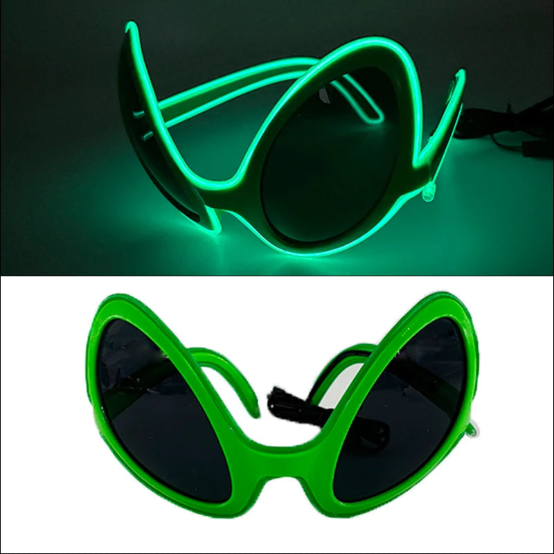 10 Color Luminous EL Neon Glasses LED Sunglasses Bar Party Dance DJ Bright Flashing Glasses Light up Eyewear Glow Party Supplies