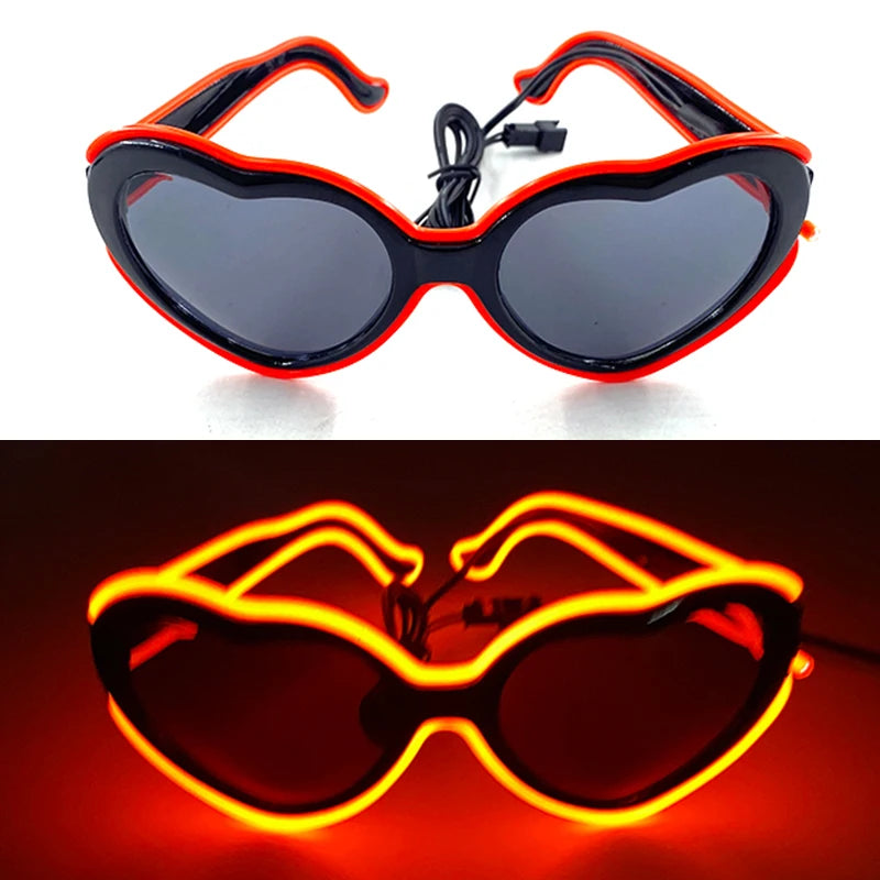 10 Color Luminous EL Neon Glasses LED Sunglasses Bar Party Dance DJ Bright Flashing Glasses Light up Eyewear Glow Party Supplies