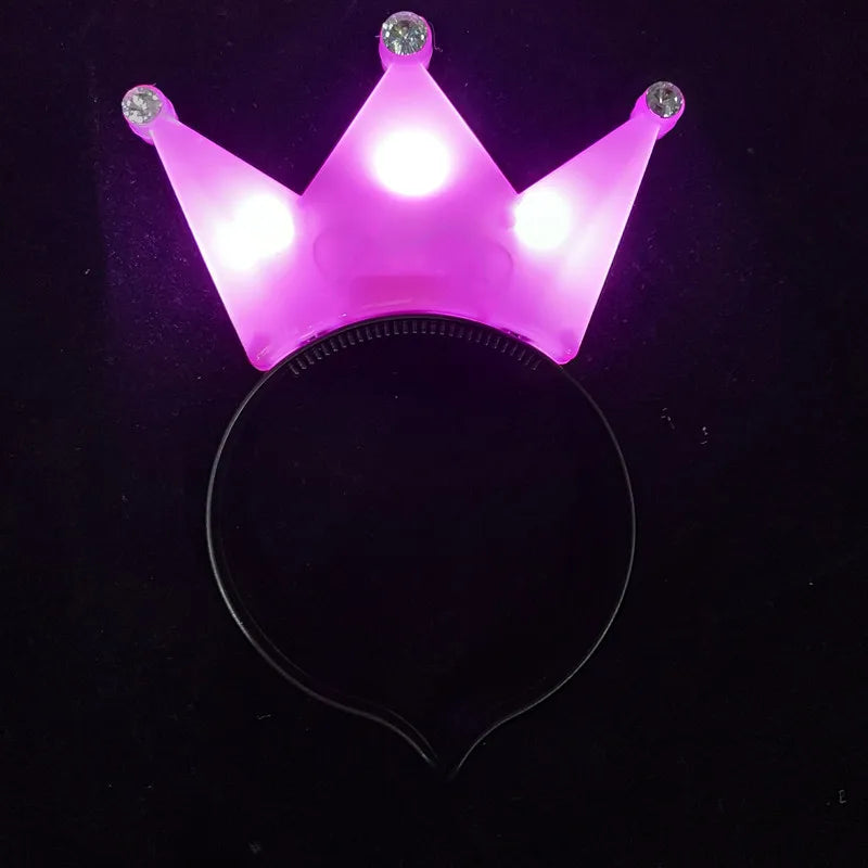 10Pcs Glow Headband LED Crown Tiara Hair Band Light Hairband Party Gift Cosplay Birthday Wedding Costum Halloween Christmas Deco