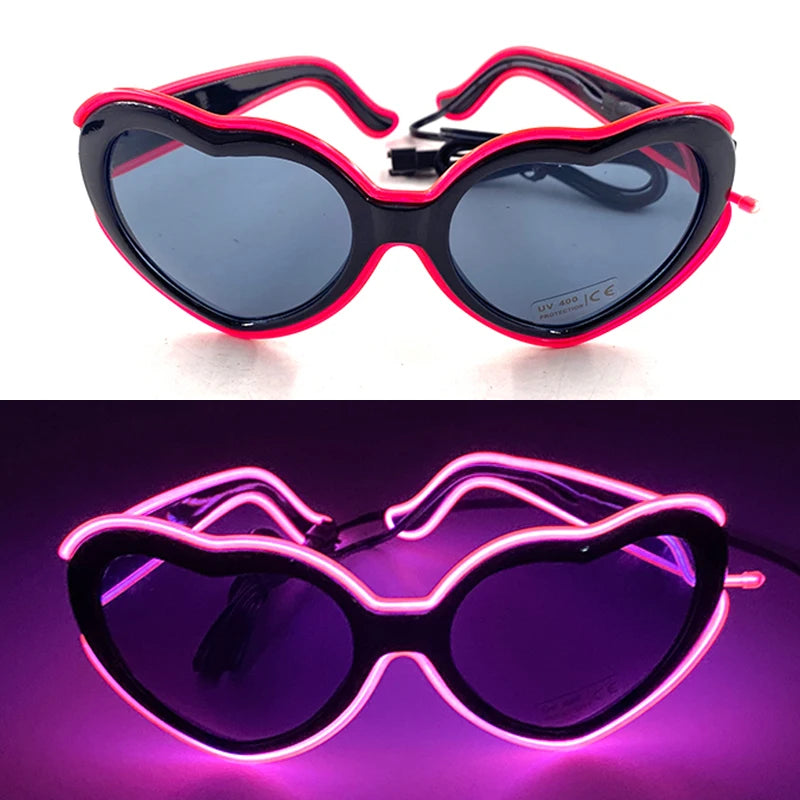 10 Color Luminous EL Neon Glasses LED Sunglasses Bar Party Dance DJ Bright Flashing Glasses Light up Eyewear Glow Party Supplies