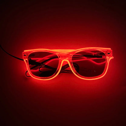 10 Colors Black Lenses Glasses Glowing Costumes Supplies Luminous LED Neon Sunglasses Light up Rave Night Boys Girls Eyewear