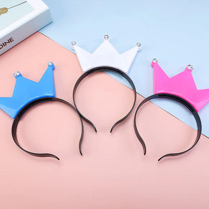 10Pcs Glow Headband LED Crown Tiara Hair Band Light Hairband Party Gift Cosplay Birthday Wedding Costum Halloween Christmas Deco